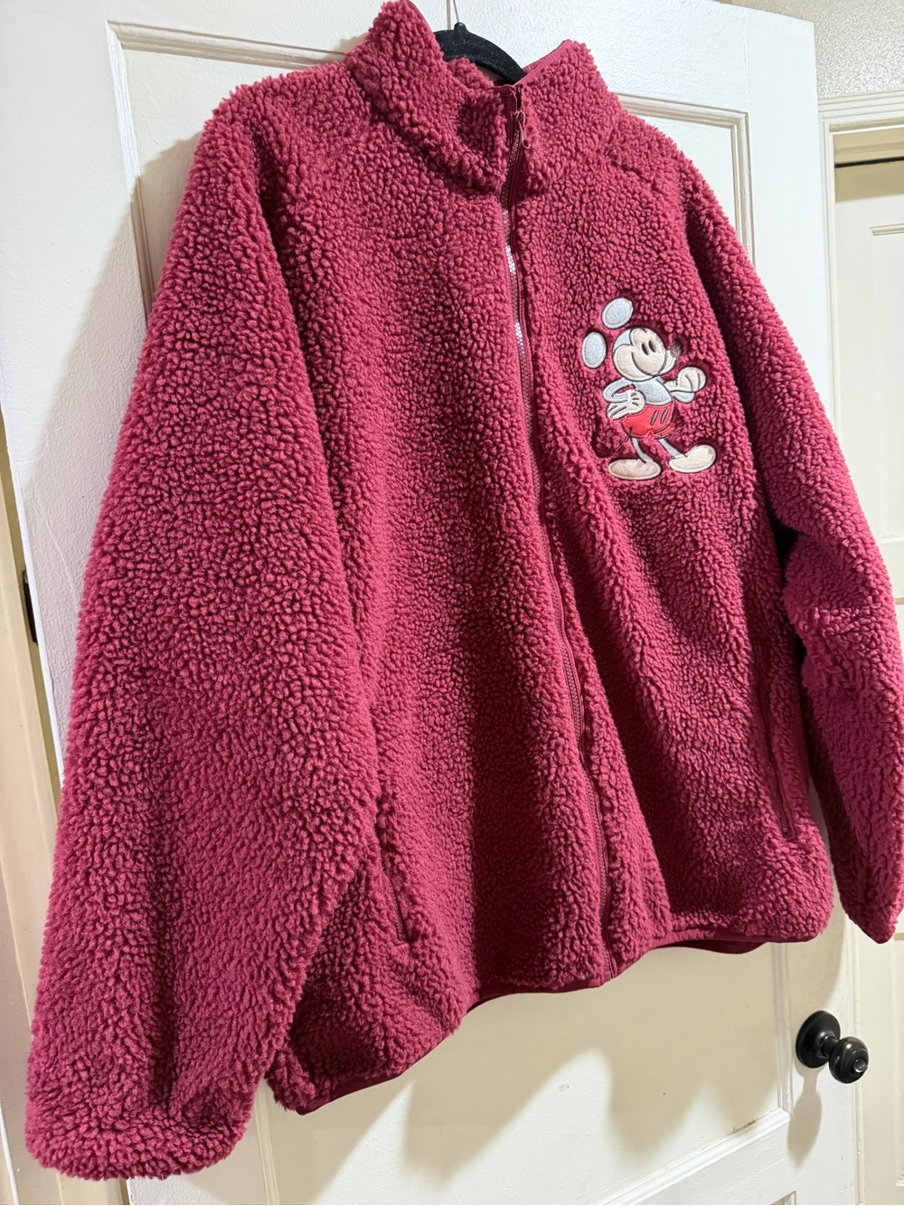 Disney Rasberry Mickey Mouse Sherpa Zip Jacket